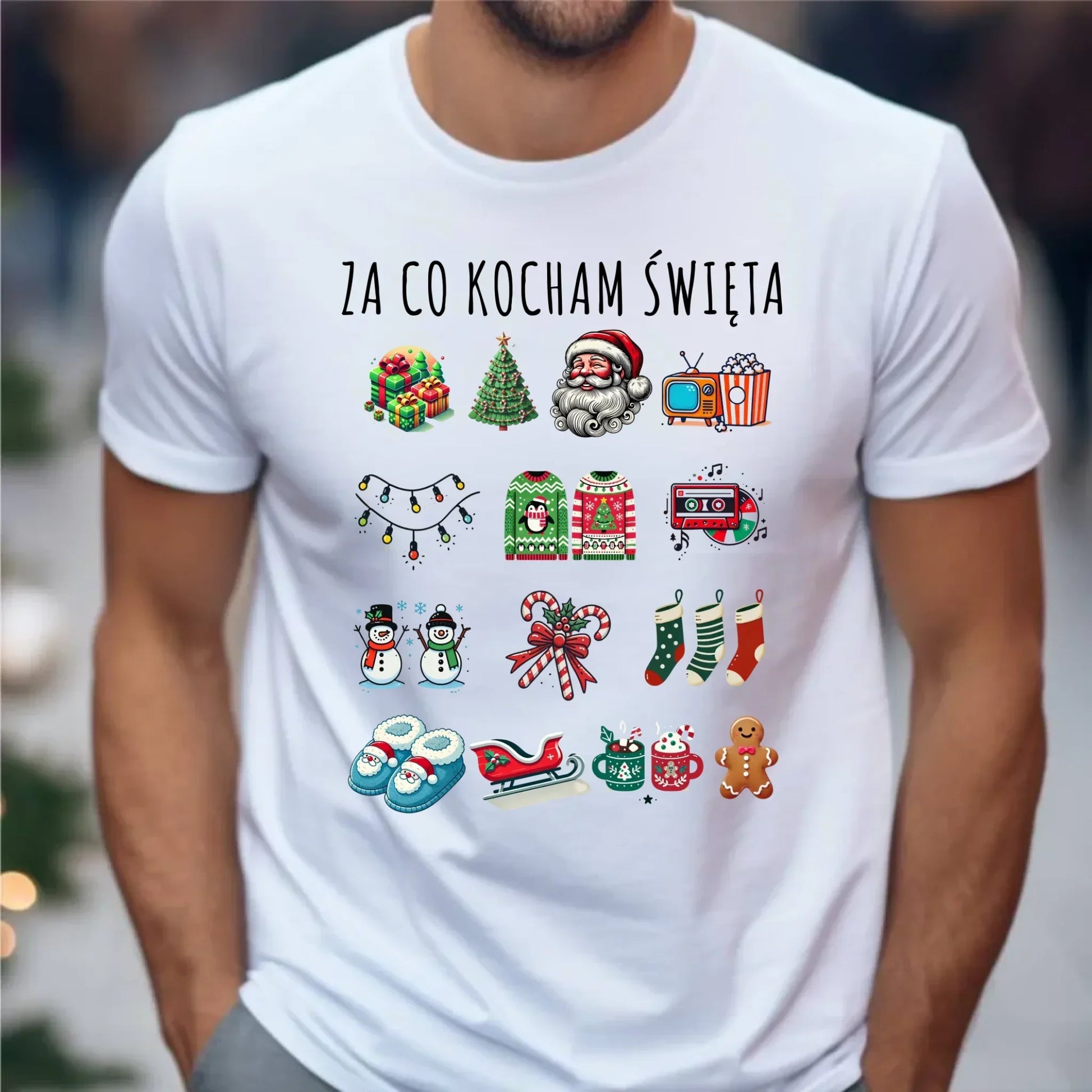 Koszulka męska świąteczna - Za co kocham święta BN130 - StoryCups.pl