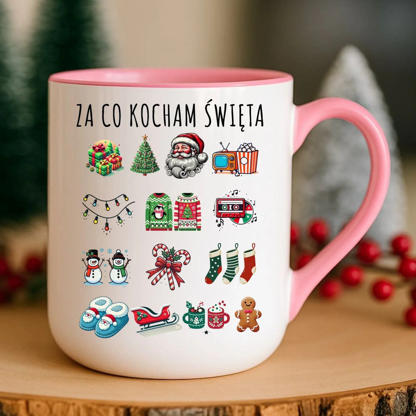 Kubek elegant świąteczny - Za co kocham święta BN130 - StoryCups.pl