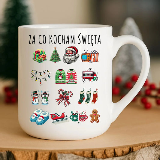 Kubek elegant świąteczny - Za co kocham święta BN130 - StoryCups.pl
