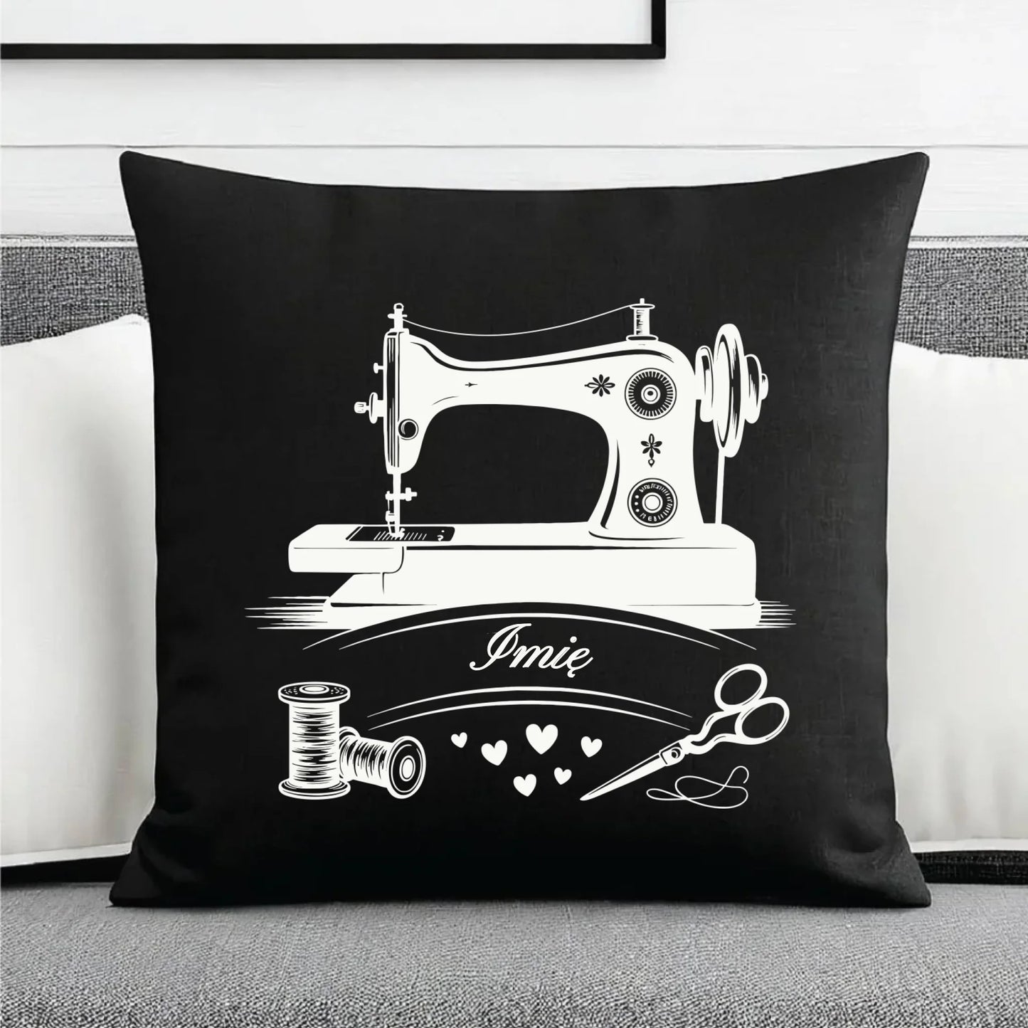 Poduszka dekoracyjna szyciowa dla krawcowej - Maszyna vintage- personalizowana HS34 - StoryCups.pl