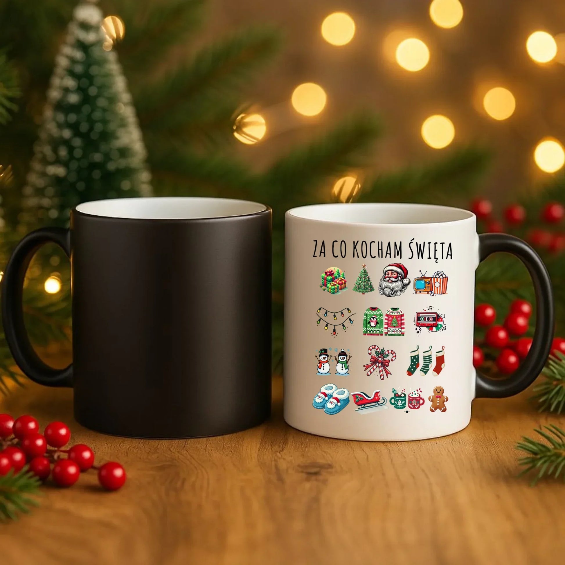 Kubek magiczny świąteczny - Za co kocham święta BN130 - StoryCups.pl