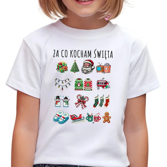 Koszulka dziecięca świąteczna - Za co kocham święta BN130 - StoryCups.pl