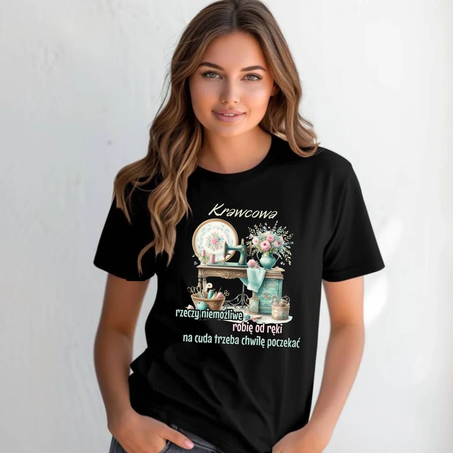 Koszulka damska szyciowa dla krawcowej - Rzeczy niemożliwe HS35 - StoryCups.pl