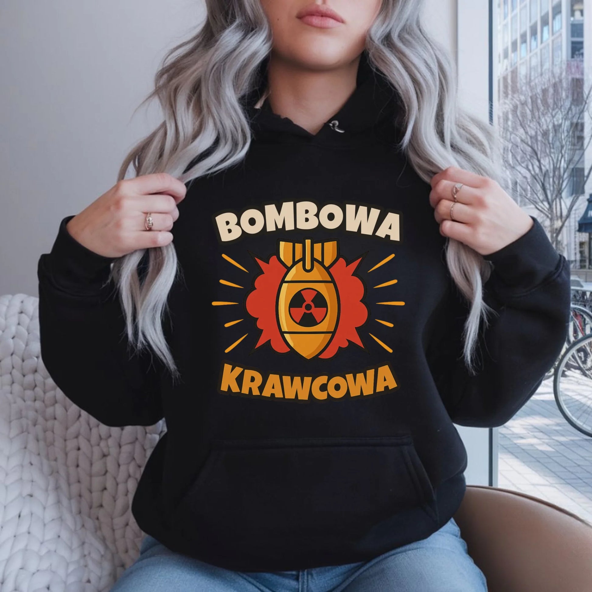 Bluza damska z kapturem szyciowa dla krawcowej - Bombowa krawcowa HS37 - StoryCups.pl