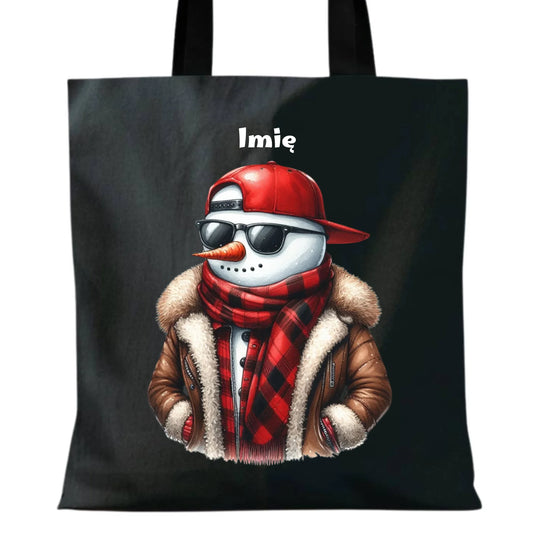 Torba świąteczna - Stylowy bałwan - personalizowana BN129 - StoryCups.pl