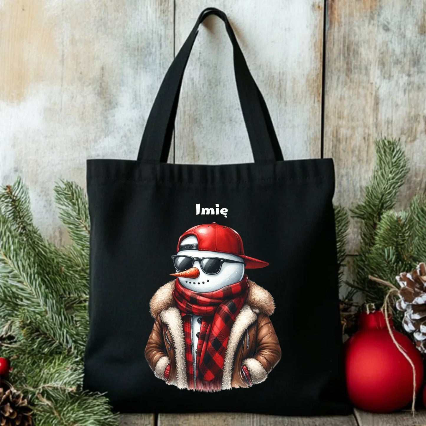 Torba świąteczna - Stylowy bałwan - personalizowana BN129 - StoryCups.pl