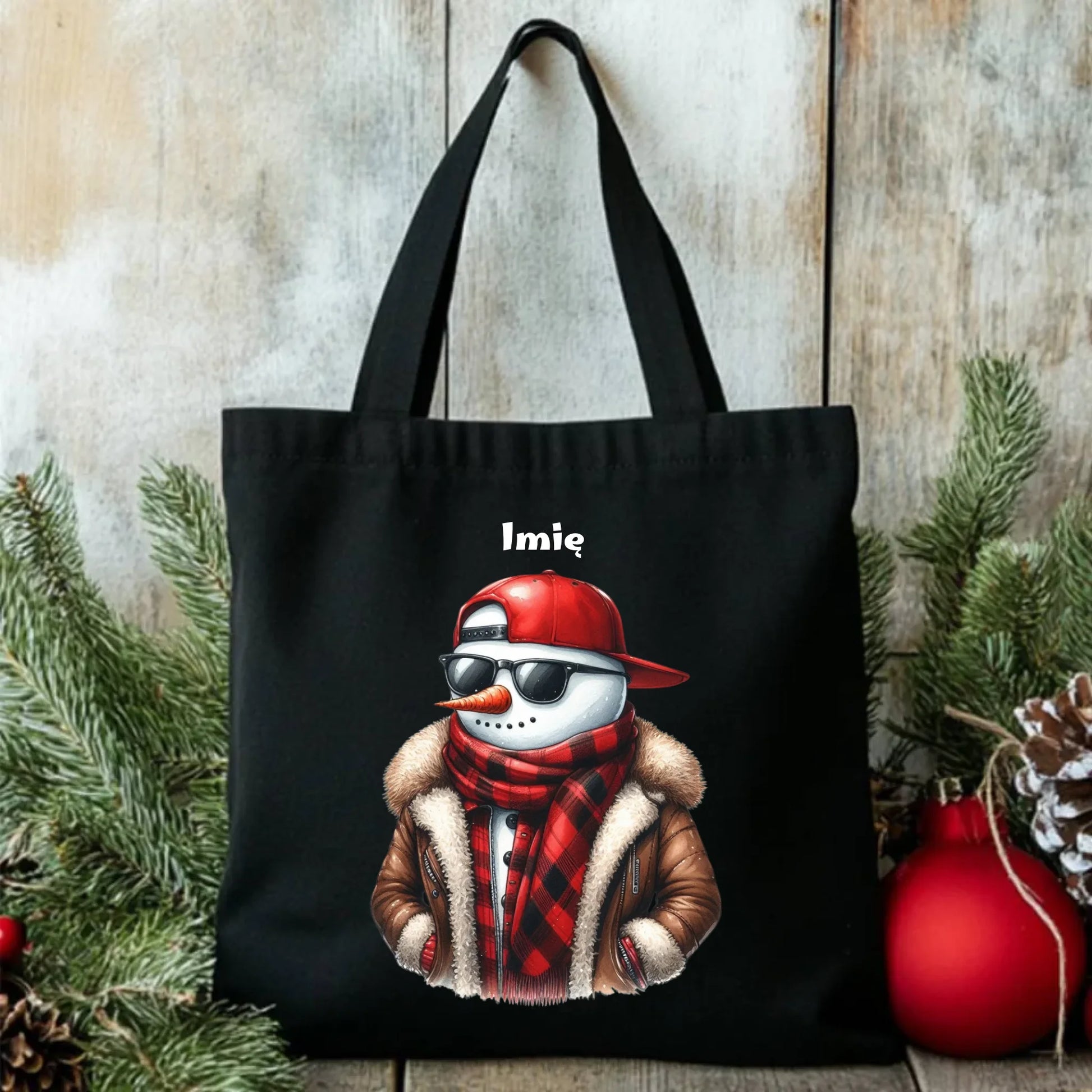 Torba świąteczna - Stylowy bałwan - personalizowana BN129 - StoryCups.pl
