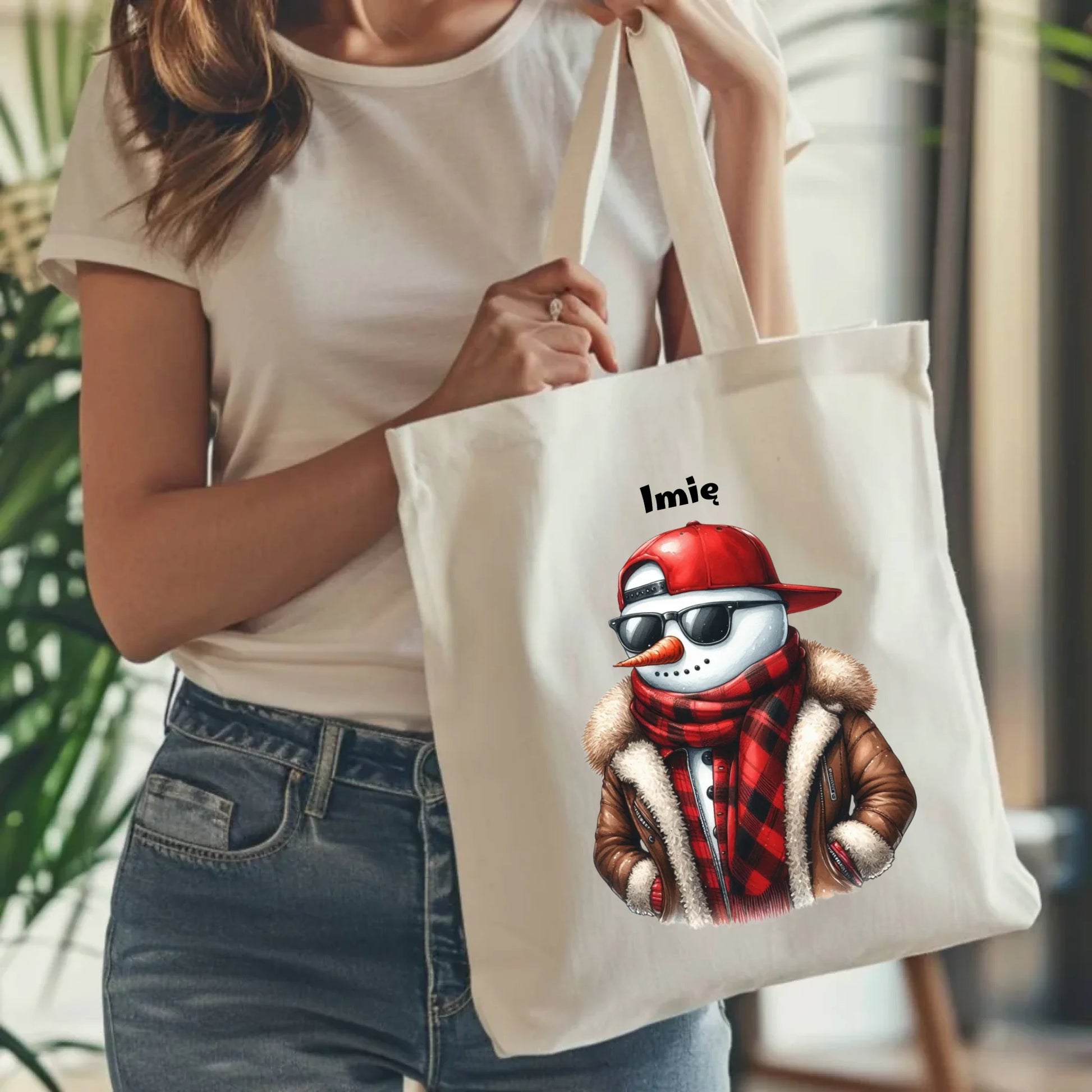 Torba świąteczna - Stylowy bałwan - personalizowana BN129 - StoryCups.pl