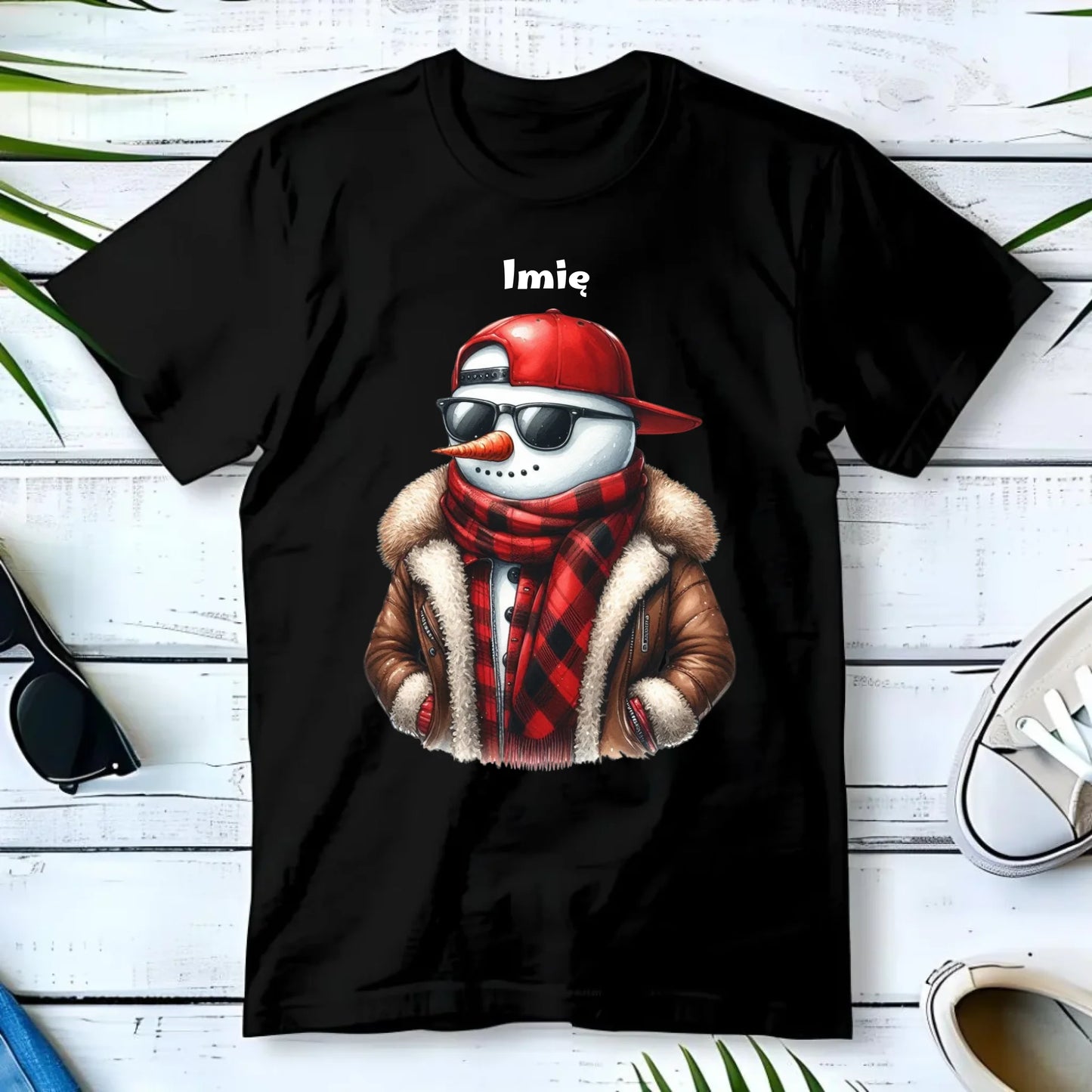 Koszulka męska świąteczna - Stylowy bałwan - personalizowana BN129 - StoryCups.pl