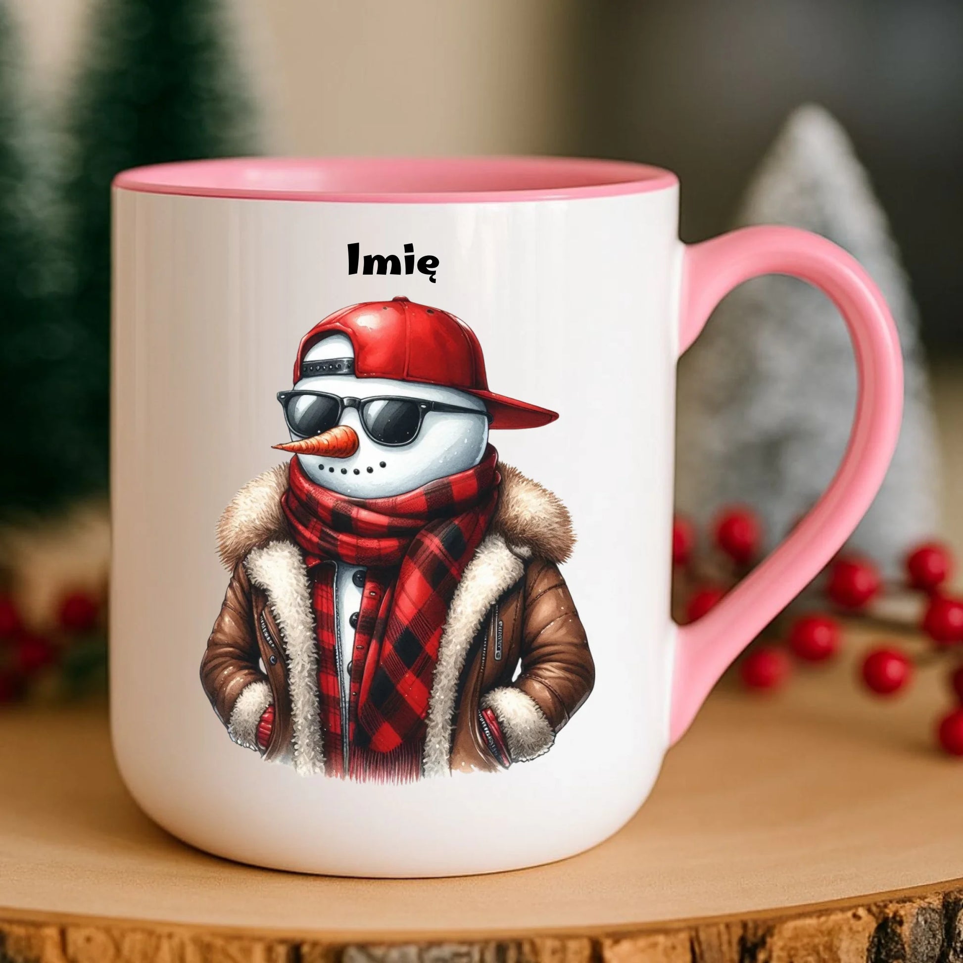 Kubek elegant świąteczny - Stylowy bałwan - personalizowany BN129 - StoryCups.pl