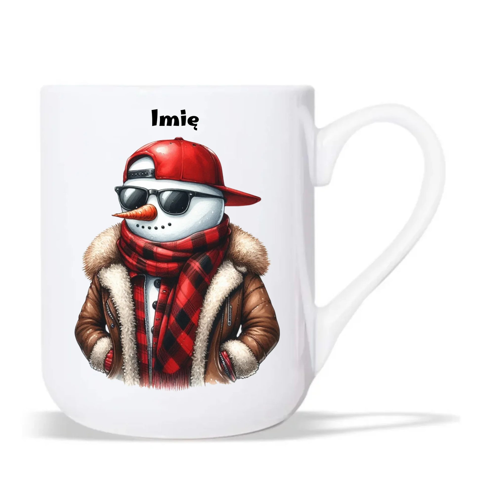 Kubek elegant świąteczny - Stylowy bałwan - personalizowany BN129 - StoryCups.pl