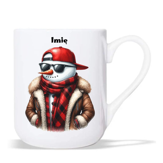 Kubek elegant świąteczny - Stylowy bałwan - personalizowany BN129 - StoryCups.pl