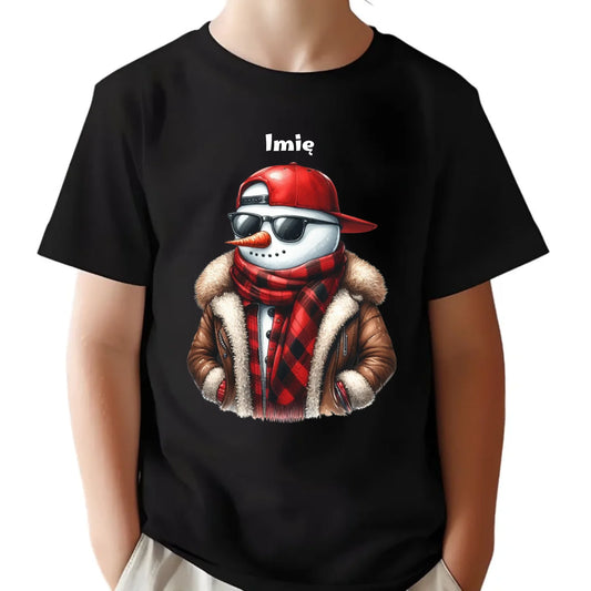 Koszulka dziecięca świąteczna - Stylowy bałwan - personalizowana BN129 - StoryCups.pl