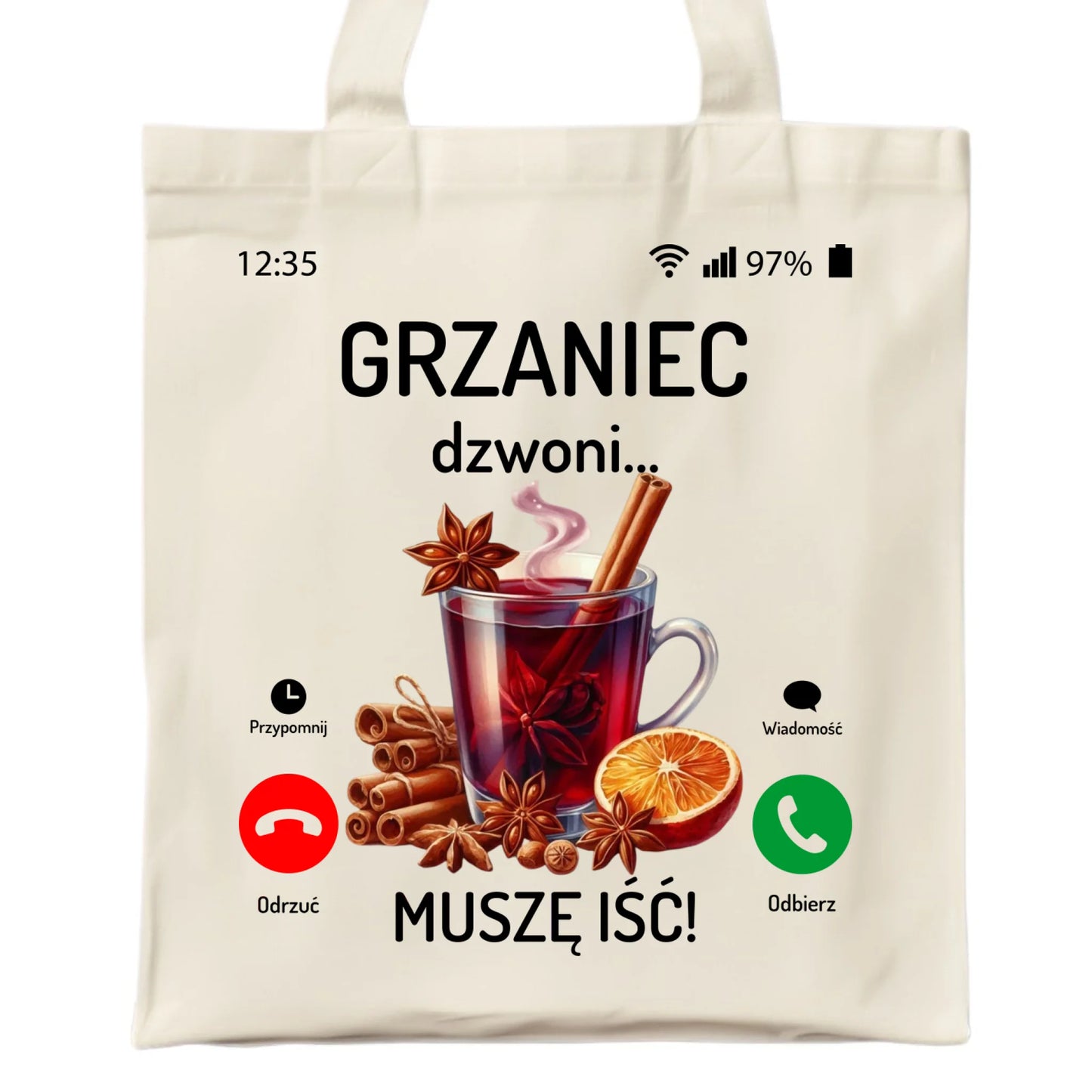 Torba świąteczna - Grzaniec dzwoni, muszę iść BN127 - StoryCups.pl