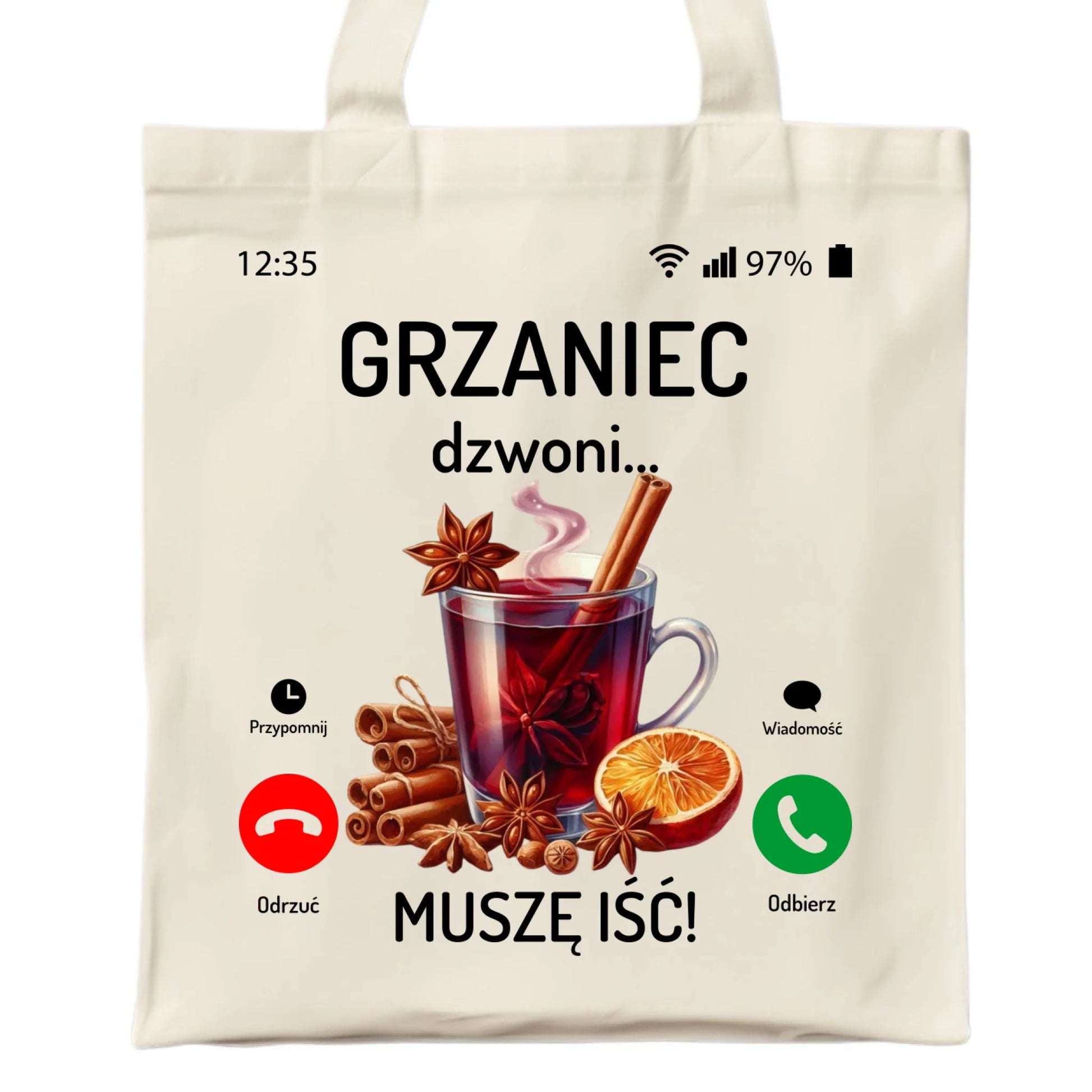 Torba świąteczna - Grzaniec dzwoni, muszę iść BN127 - StoryCups.pl