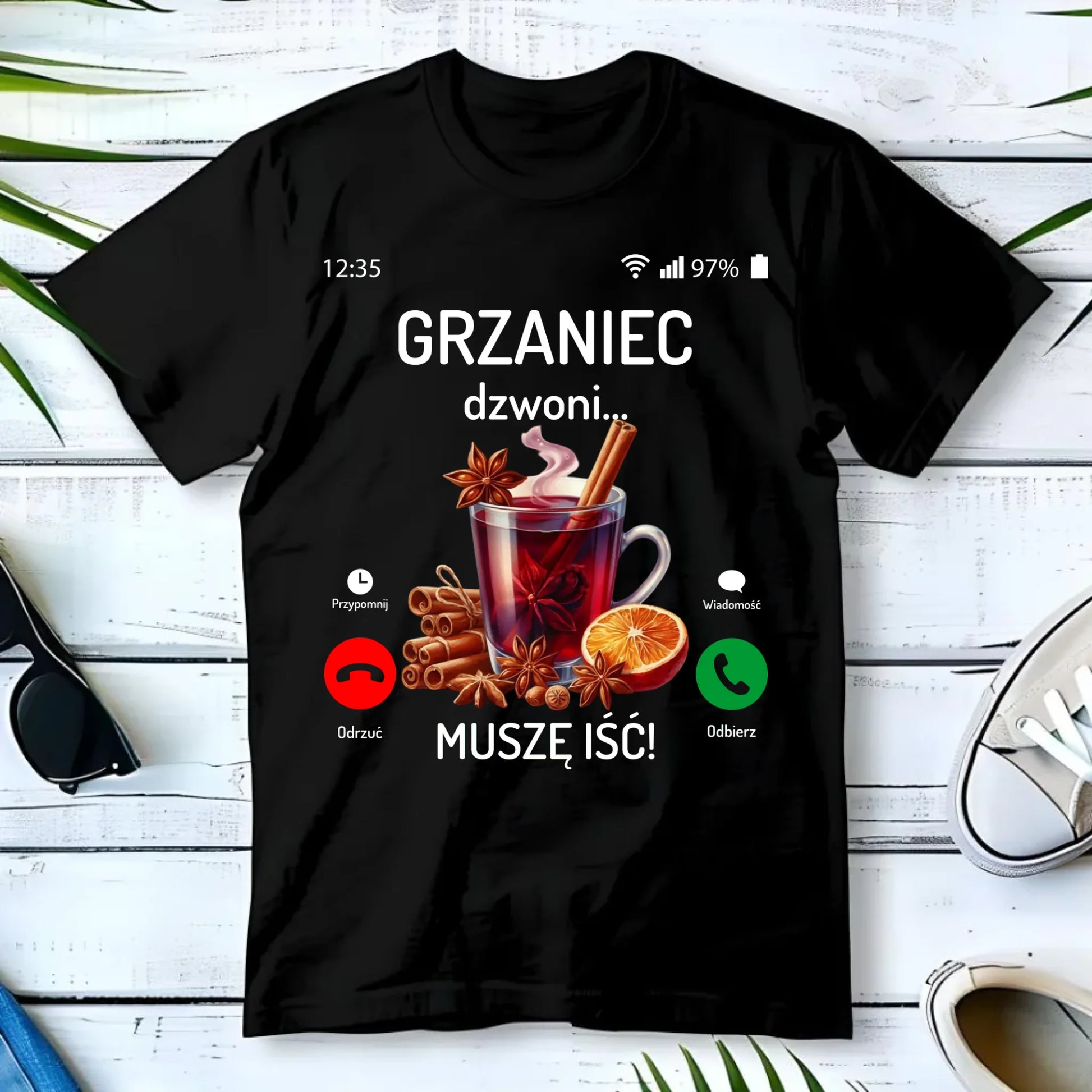 Koszulka męska świąteczna - Grzaniec dzwoni, muszę iść BN127 - StoryCups.pl