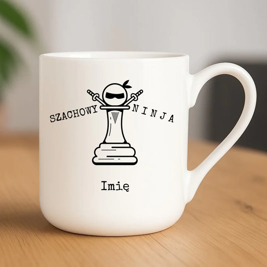 Kubek elegant dla szachisty - Szachowy ninja - personalizowany HSZ01 - StoryCups.pl