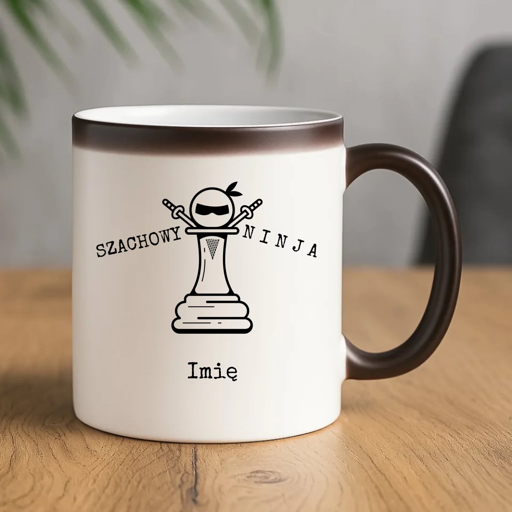 Kubek magiczny dla szachisty - Szachowy ninja - personalizowany HSZ01 - StoryCups.pl