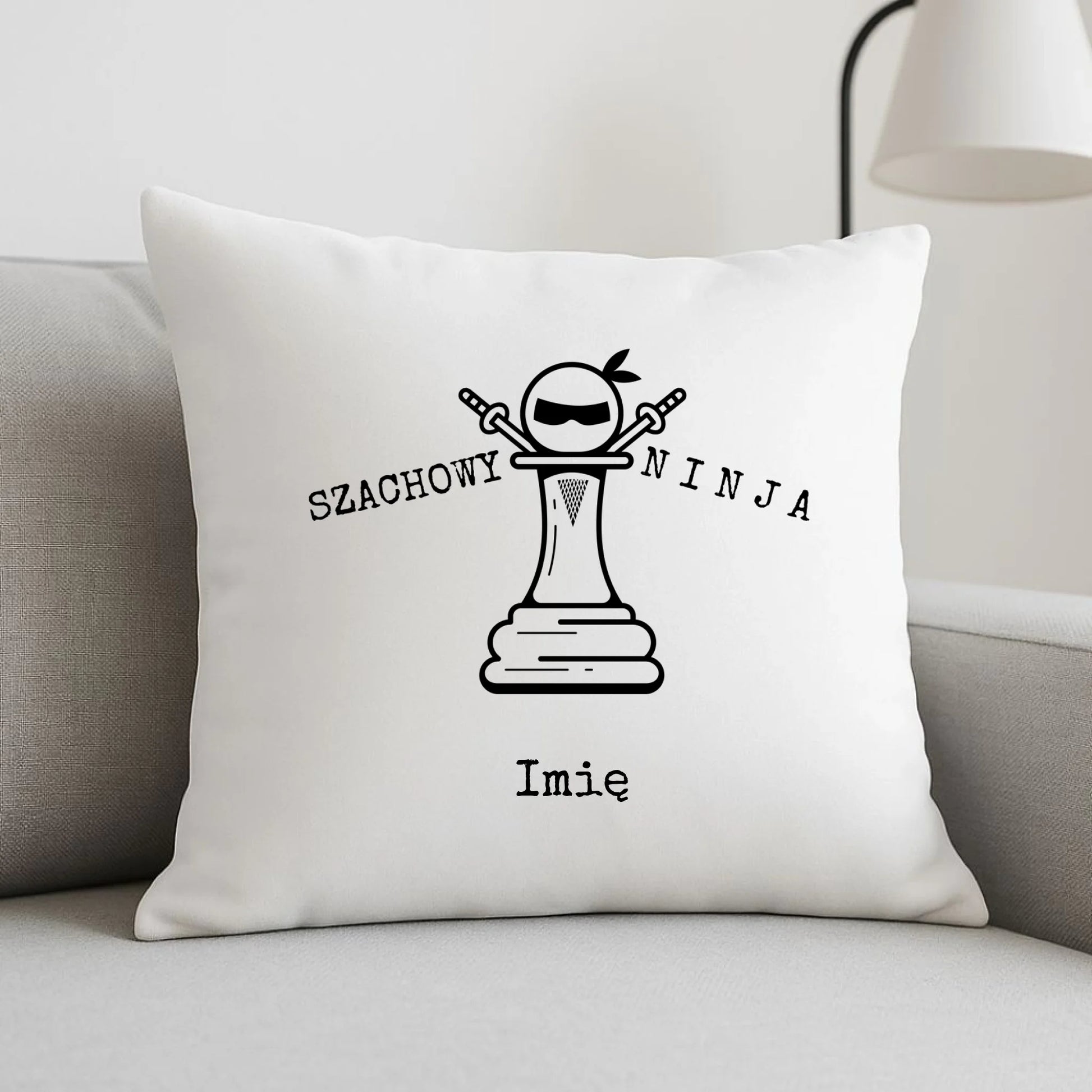 Poduszka dla szachisty - Szachowy ninja - personalizowana HSZ01 - StoryCups.pl