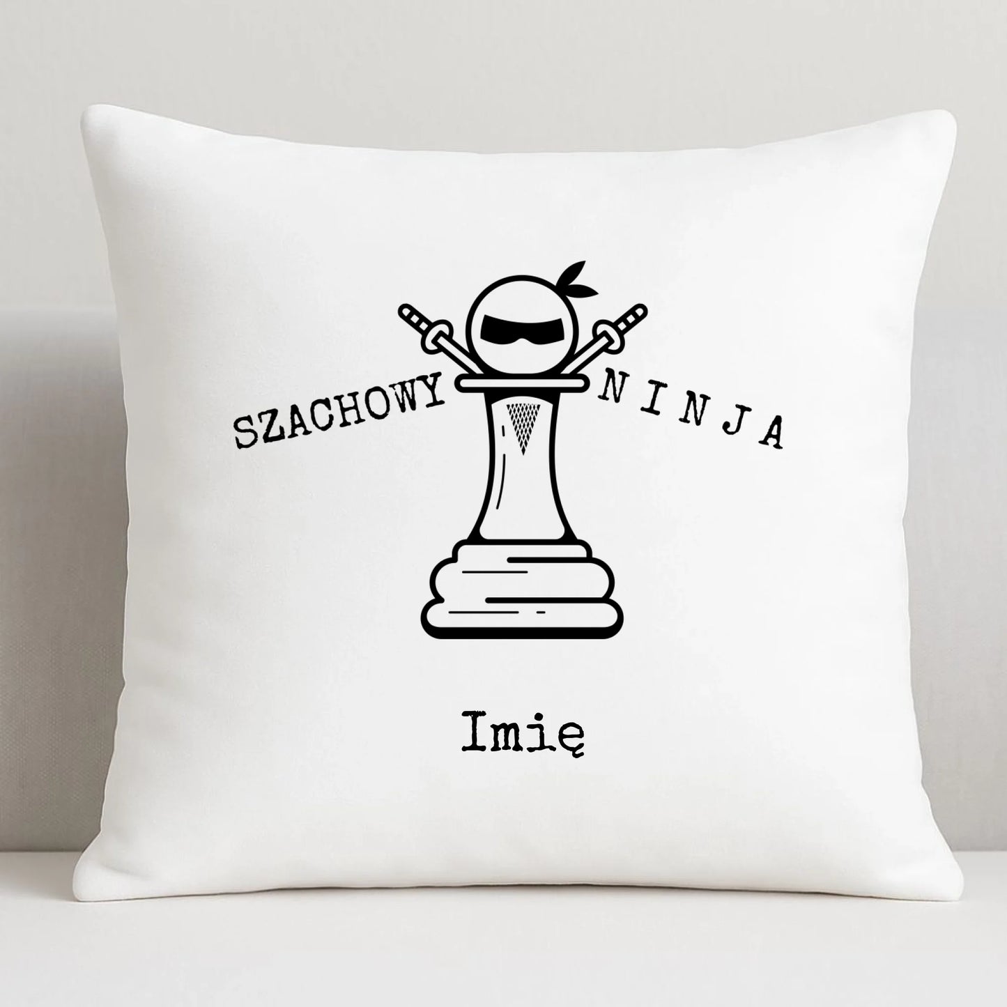 Poduszka dla szachisty - Szachowy ninja - personalizowana HSZ01 - StoryCups.pl