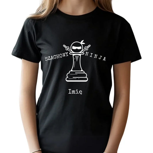 Koszulka dziecięca dla szachisty - Szachowy ninja - personalizowana HSZ01 - StoryCups.pl