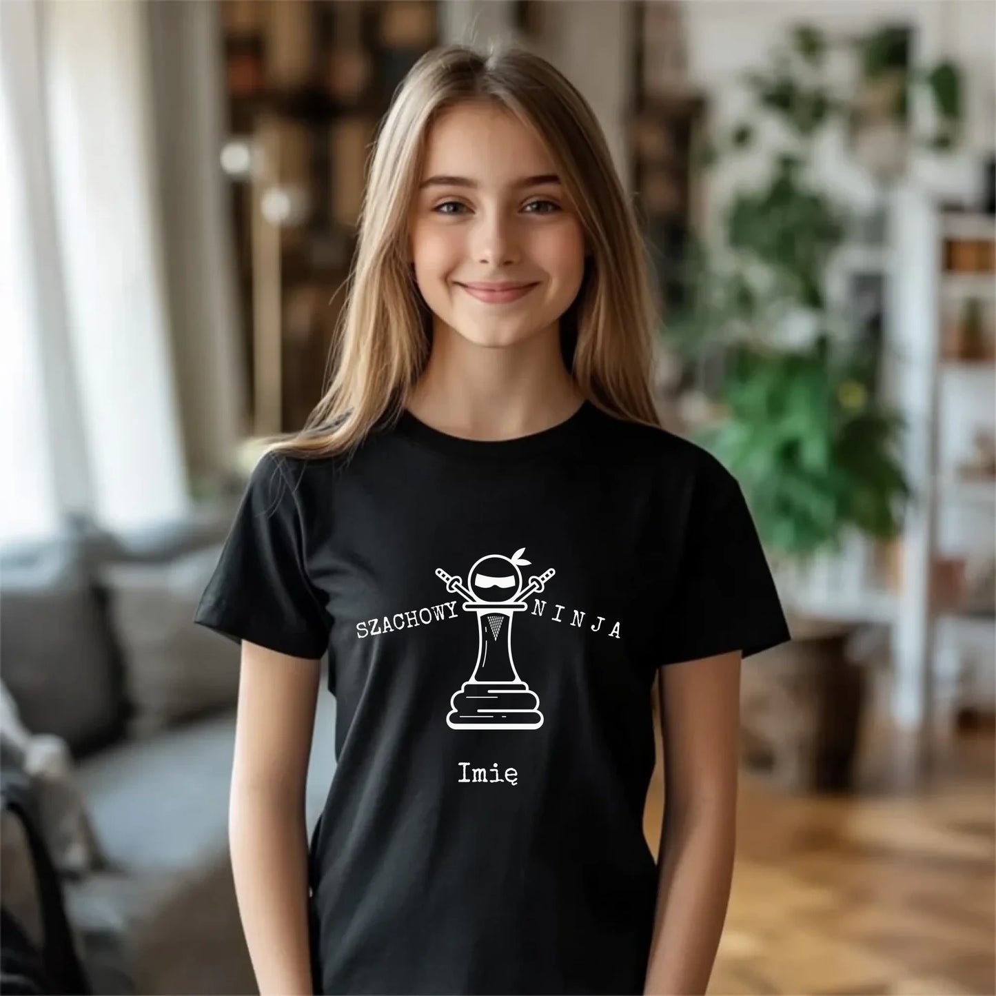 Koszulka dziecięca dla szachisty - Szachowy ninja - personalizowana HSZ01 - StoryCups.pl