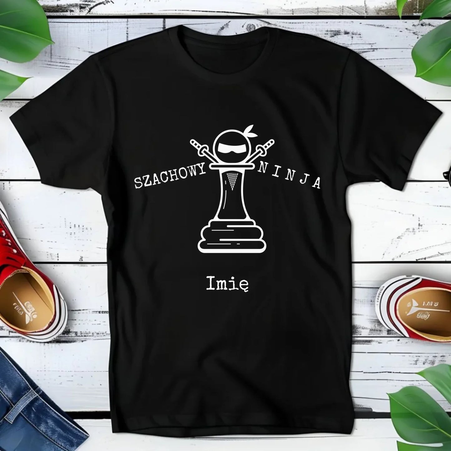 Koszulka dziecięca dla szachisty - Szachowy ninja - personalizowana HSZ01 - StoryCups.pl
