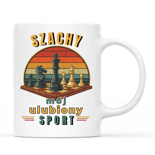 Kubek dla szachisty - Szachy ulubiony sport HSZ10 - StoryCups.pl