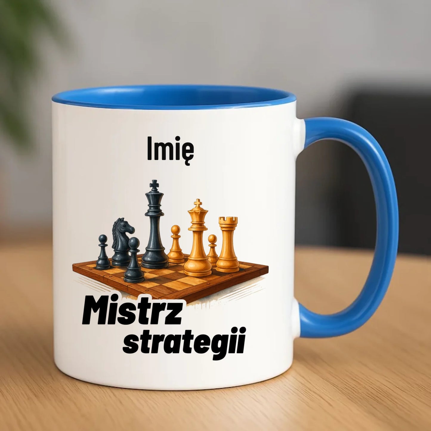 Kubek dla szachisty - Mistrz strategii - personalizowany HSZ11 - StoryCups.pl