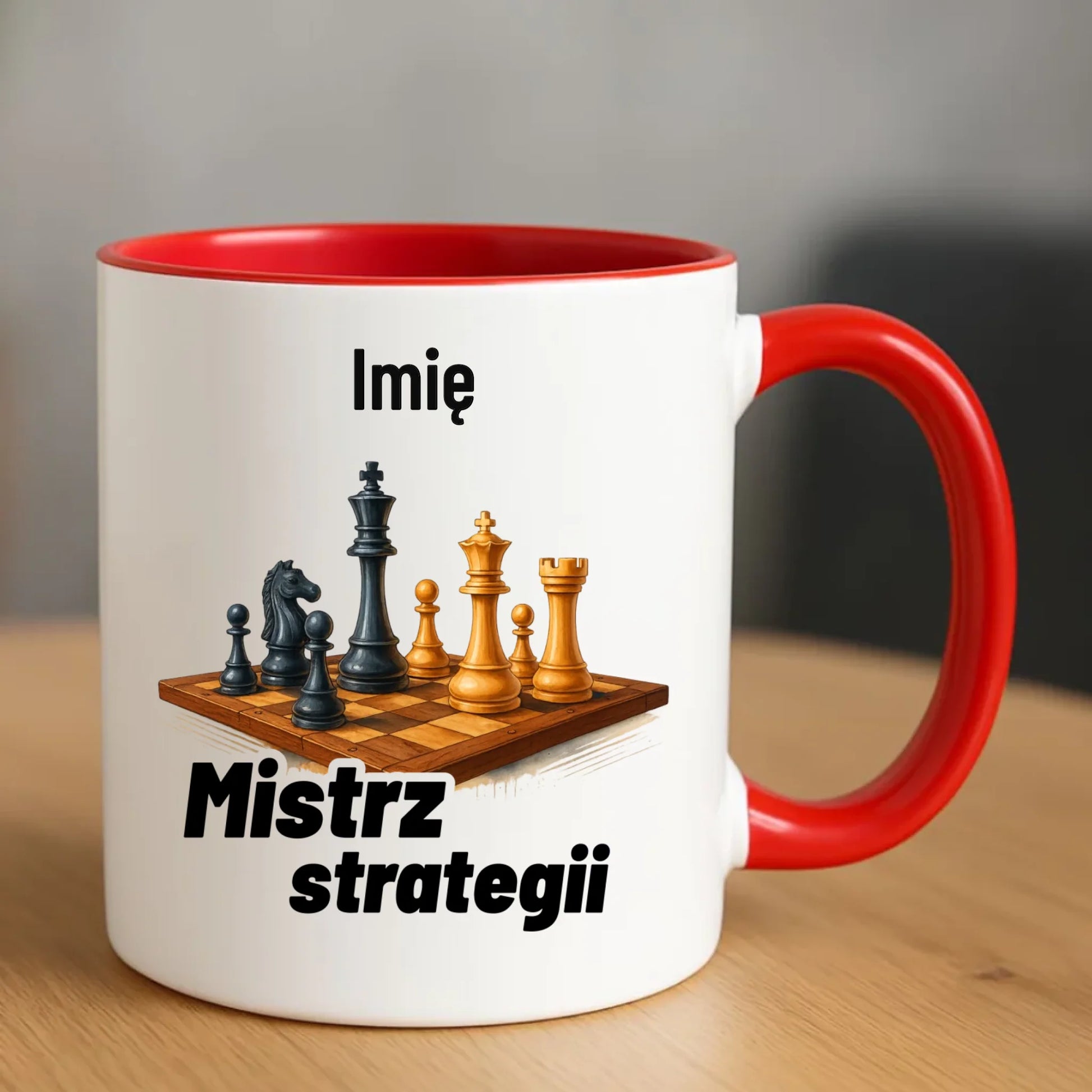 Kubek dla szachisty - Mistrz strategii - personalizowany HSZ11 - StoryCups.pl