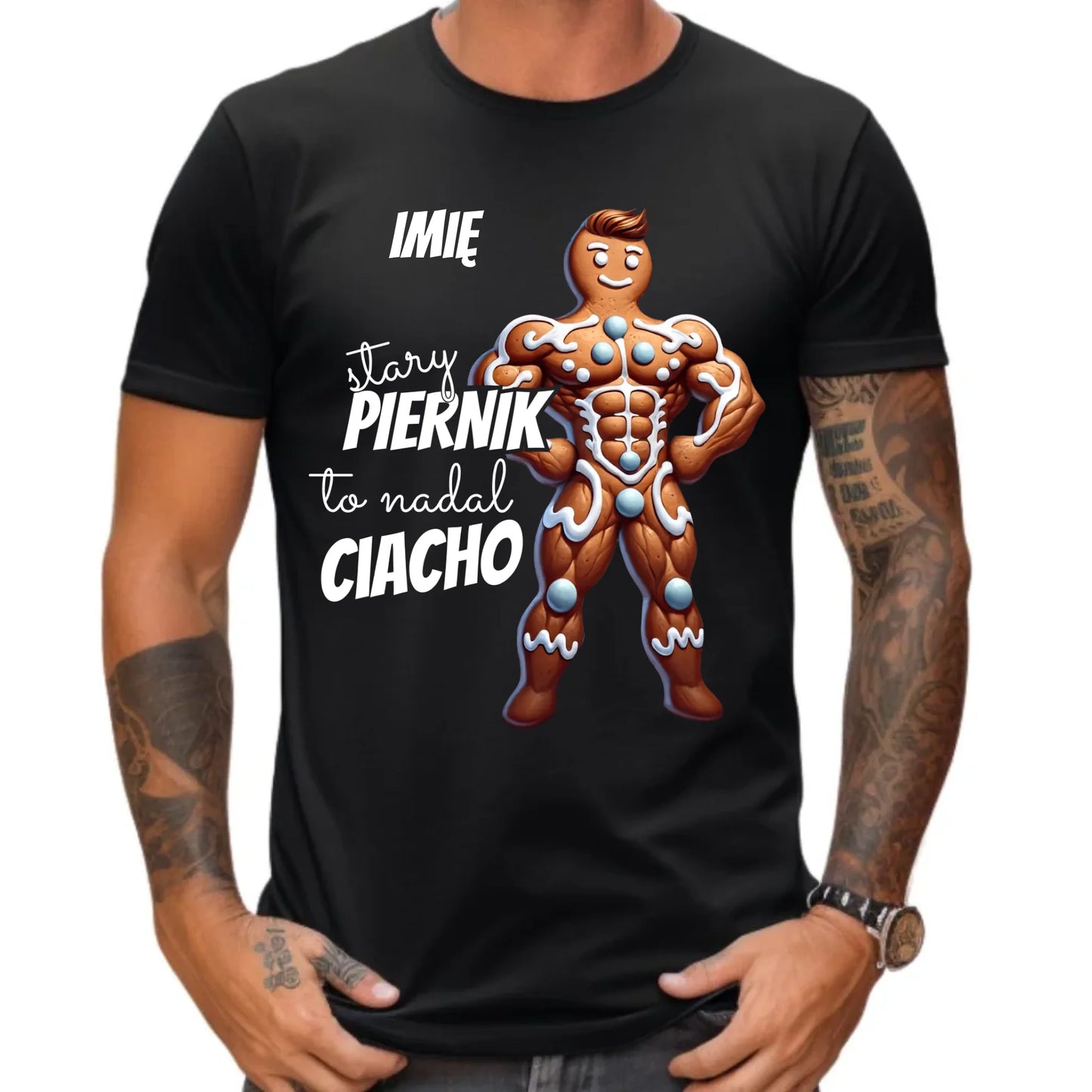 Koszulka męska świąteczna - Stary piernik to nadal ciacho - personalizowana BN23 - StoryCups.pl