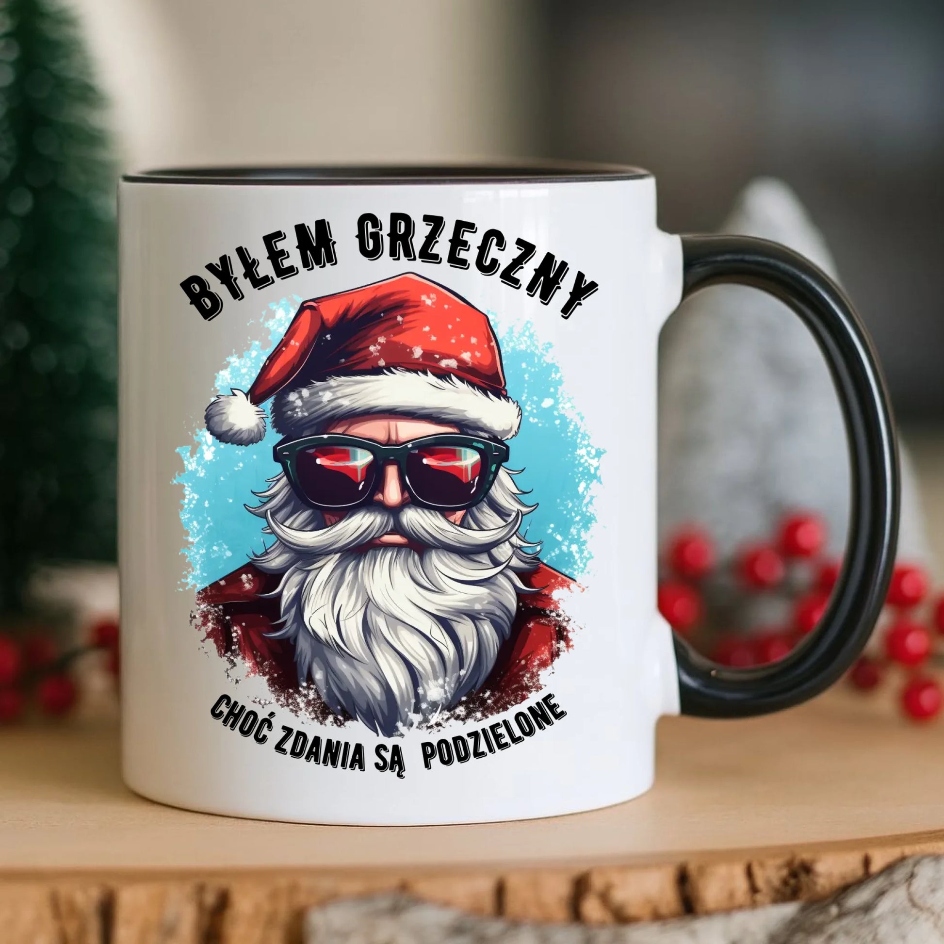Kubek świąteczny z Mikołajem - Byłem grzeczny, choć zdania są podzielone BN126 - StoryCups.pl