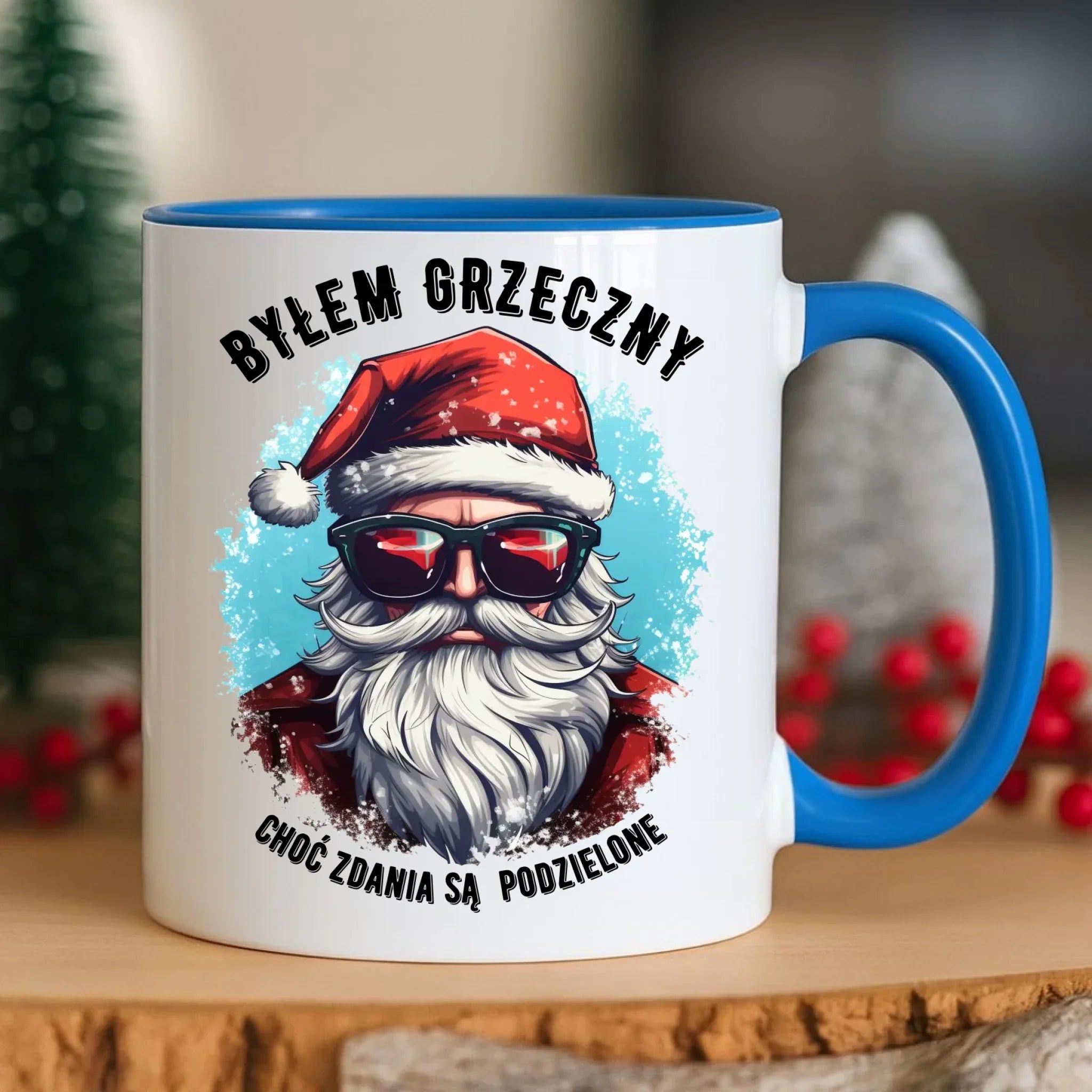 Kubek świąteczny z Mikołajem - Byłem grzeczny, choć zdania są podzielone BN126 - StoryCups.pl