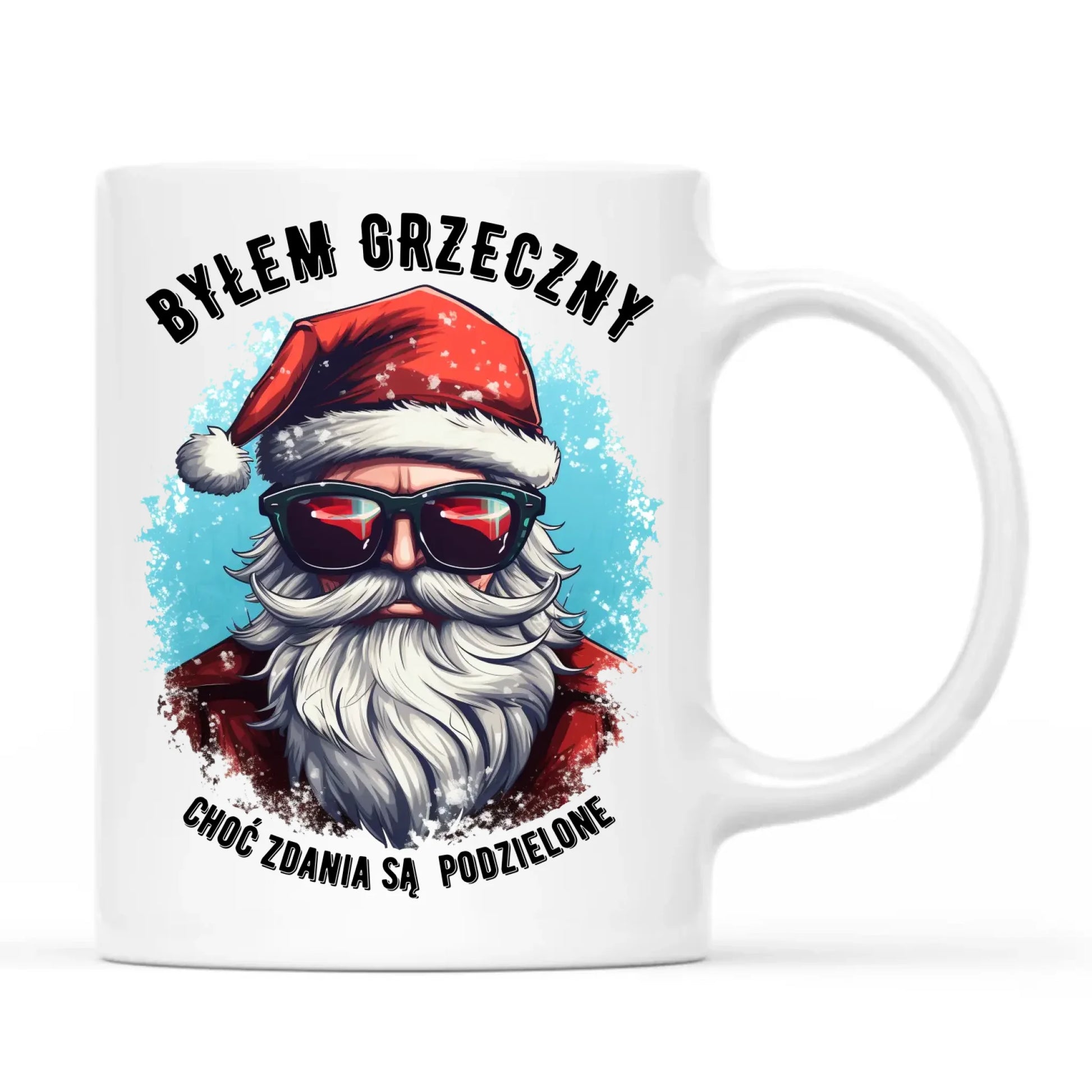 Kubek świąteczny z Mikołajem - Byłem grzeczny, choć zdania są podzielone BN126 - StoryCups.pl