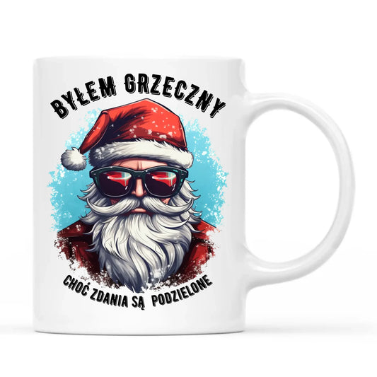 Kubek świąteczny z Mikołajem - Byłem grzeczny, choć zdania są podzielone BN126 - StoryCups.pl