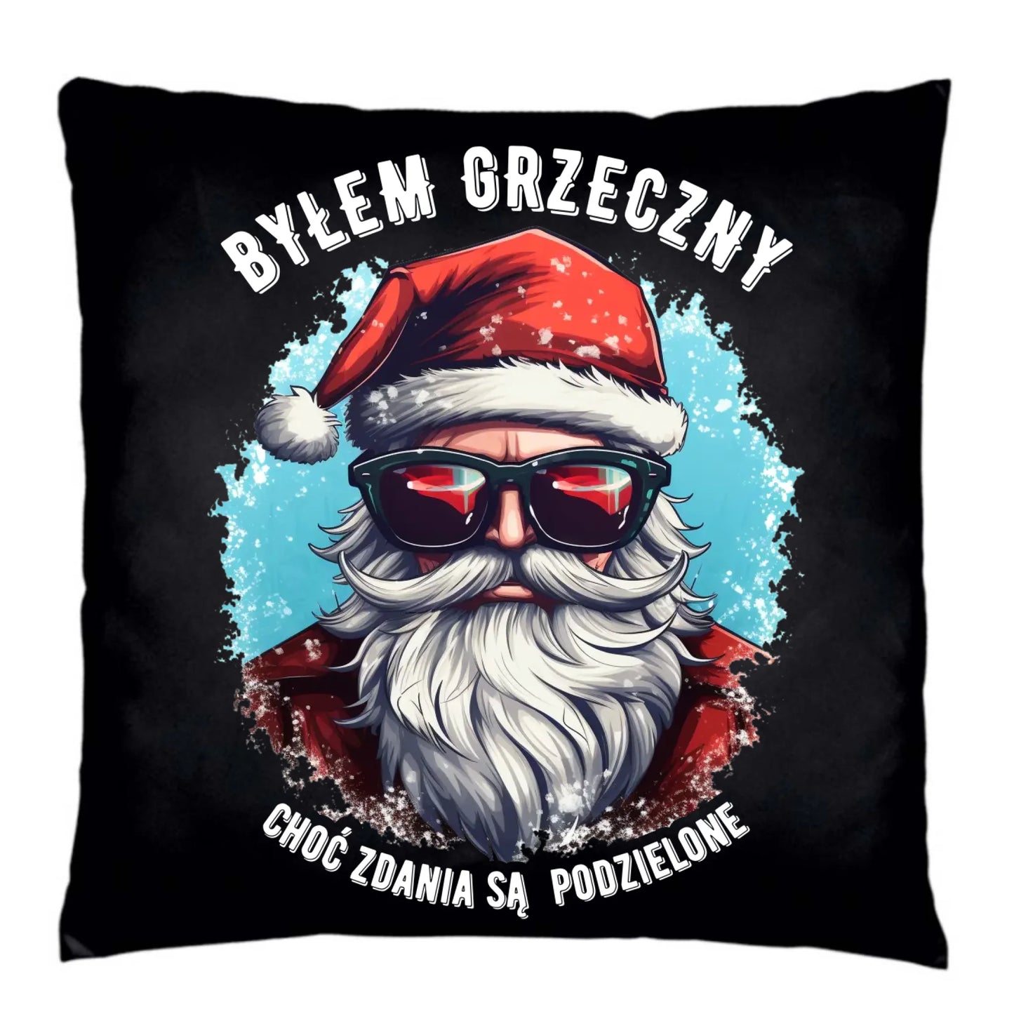 Poduszka dekoracyjna świąteczna z Mikołajem - Byłem grzeczny, choć zdania są podzielone BN126 - StoryCups.pl
