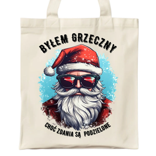 Torba świąteczna z Mikołajem - Byłem grzeczny, choć zdania są podzielone BN126 - StoryCups.pl