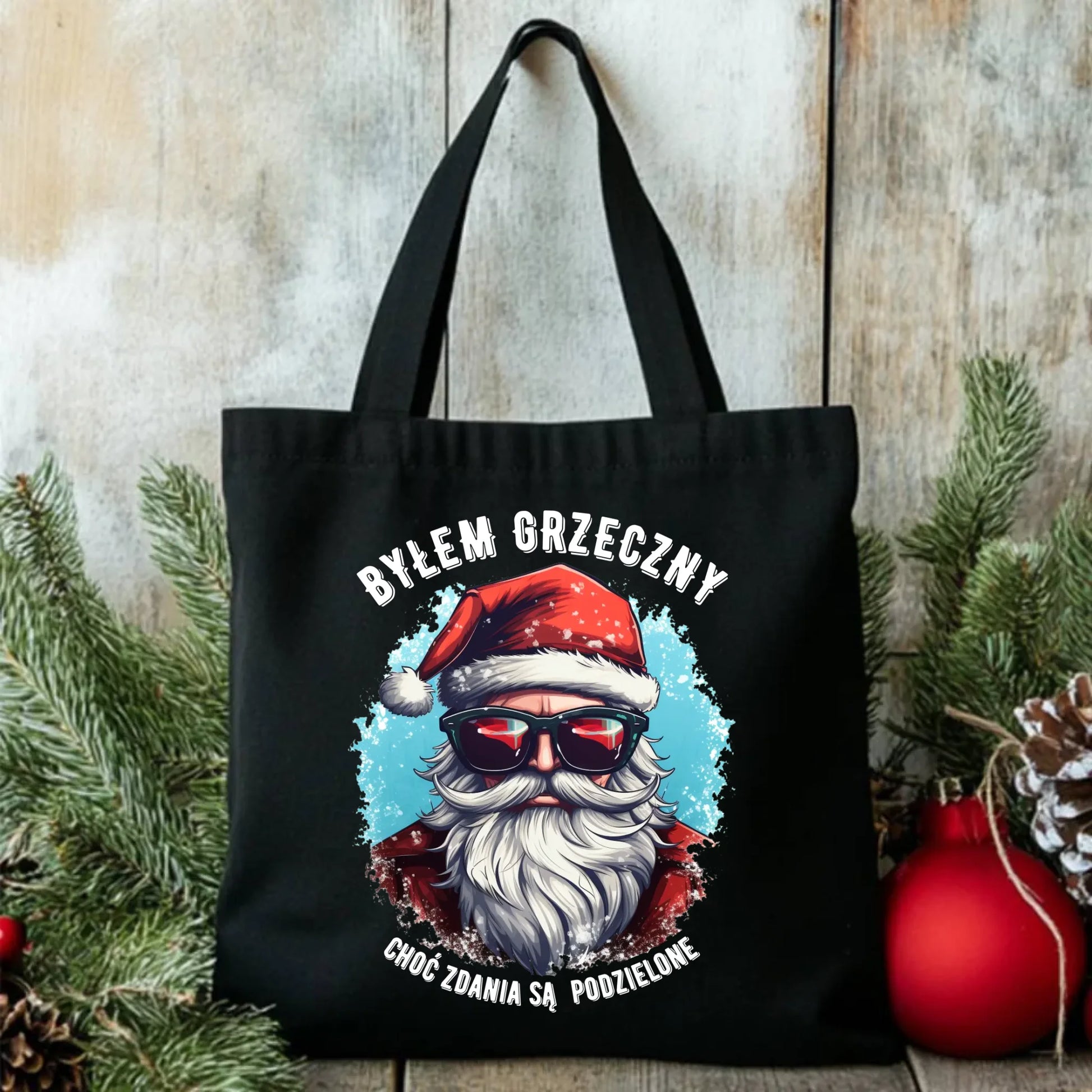 Torba świąteczna z Mikołajem - Byłem grzeczny, choć zdania są podzielone BN126 - StoryCups.pl