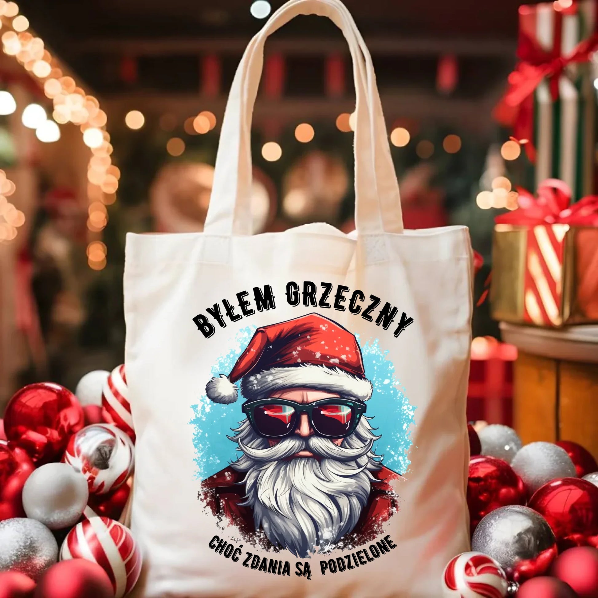 Torba świąteczna z Mikołajem - Byłem grzeczny, choć zdania są podzielone BN126 - StoryCups.pl