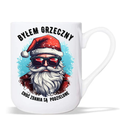 Kubek elegant świąteczny z Mikołajem - Byłem grzeczny, choć zdania są podzielone BN126 - StoryCups.pl