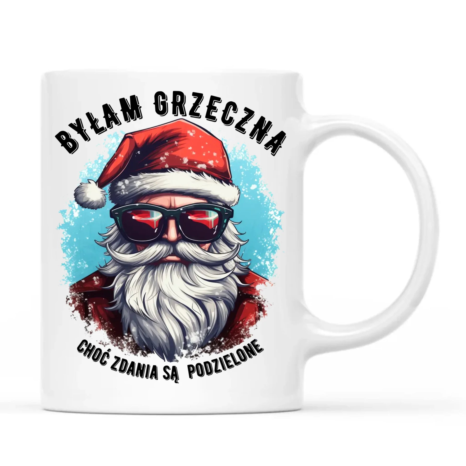 Kubek świąteczny z Mikołajem - Byłam grzeczna, choć zdania są podzielone BN138 - StoryCups.pl