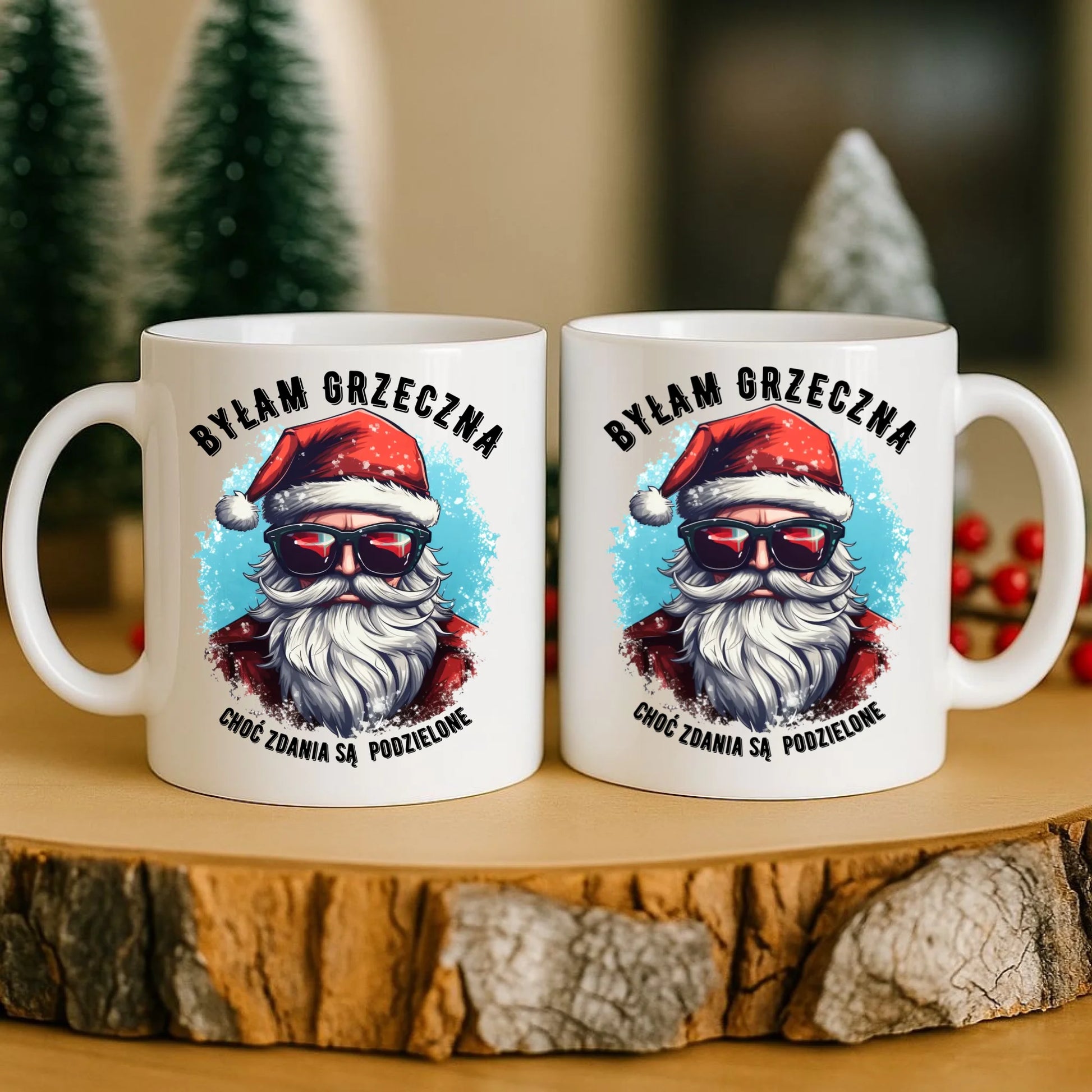 Kubek świąteczny z Mikołajem - Byłam grzeczna, choć zdania są podzielone BN138 - StoryCups.pl