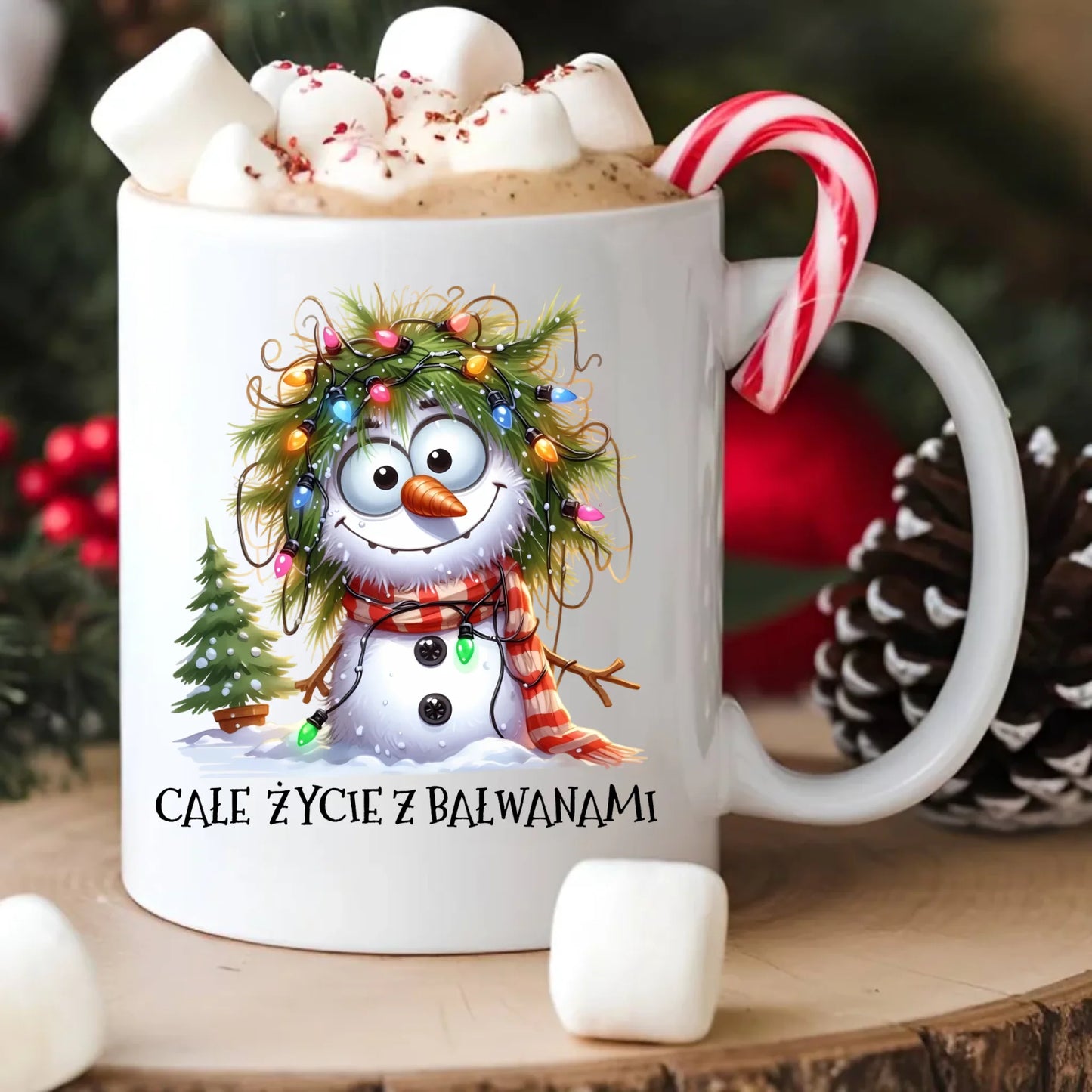 Kubek świąteczny - Całe życie z bałwanami BN125 - StoryCups.pl