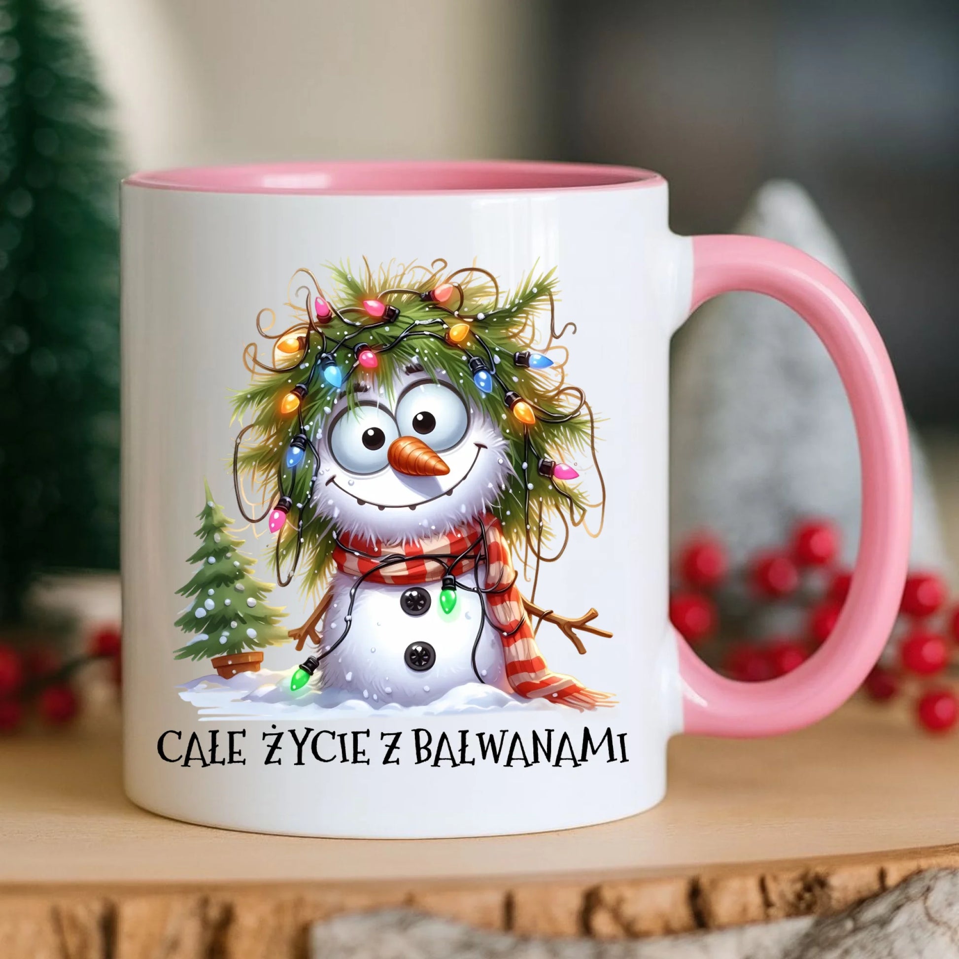 Kubek świąteczny - Całe życie z bałwanami BN125 - StoryCups.pl