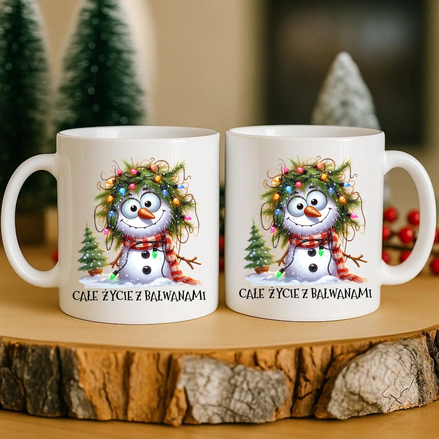Kubek świąteczny - Całe życie z bałwanami BN125 - StoryCups.pl