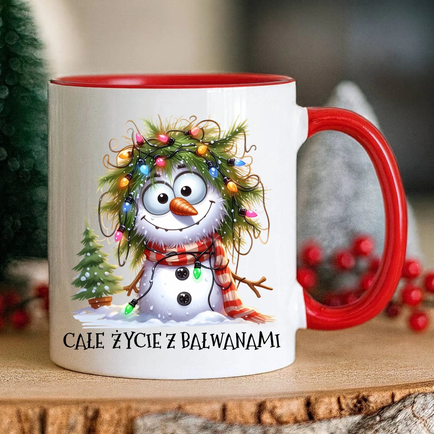 Kubek świąteczny - Całe życie z bałwanami BN125 - StoryCups.pl