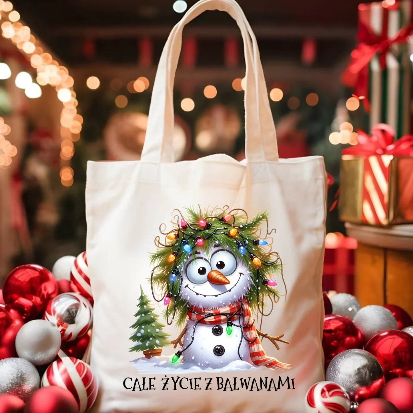 Torba świąteczna - Całe życie z bałwanami BN125 - StoryCups.pl