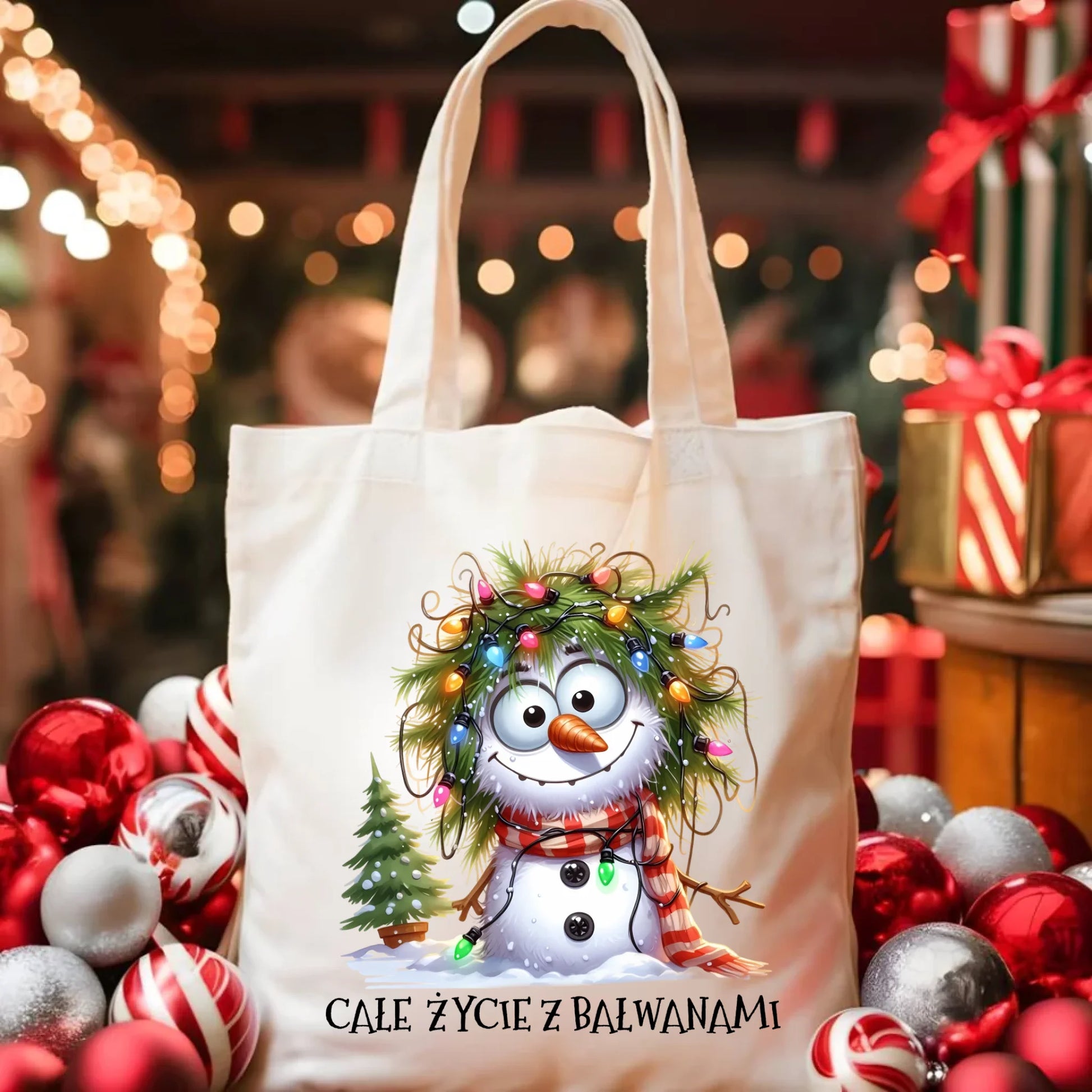 Torba świąteczna - Całe życie z bałwanami BN125 - StoryCups.pl