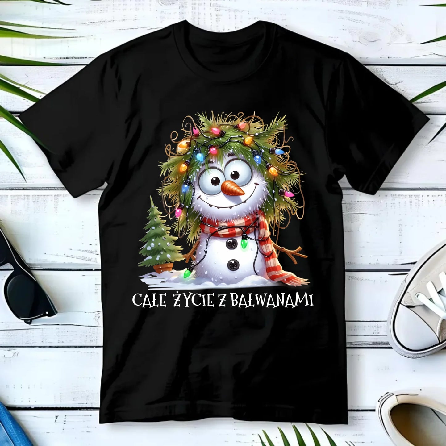 Koszulka męska świąteczna - Całe życie z bałwanami BN125 - StoryCups.pl