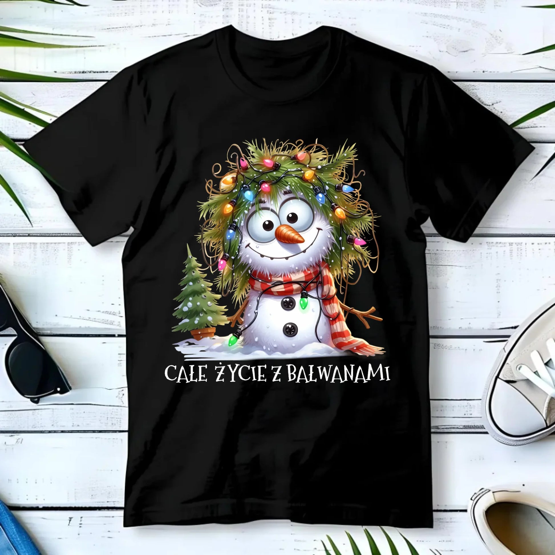 Koszulka męska świąteczna - Całe życie z bałwanami BN125 - StoryCups.pl